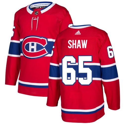 Adidas Men Montreal Canadiens #65 Andrew Shaw Red Home Authentic Stitched NHL Jersey->montreal canadiens->NHL Jersey